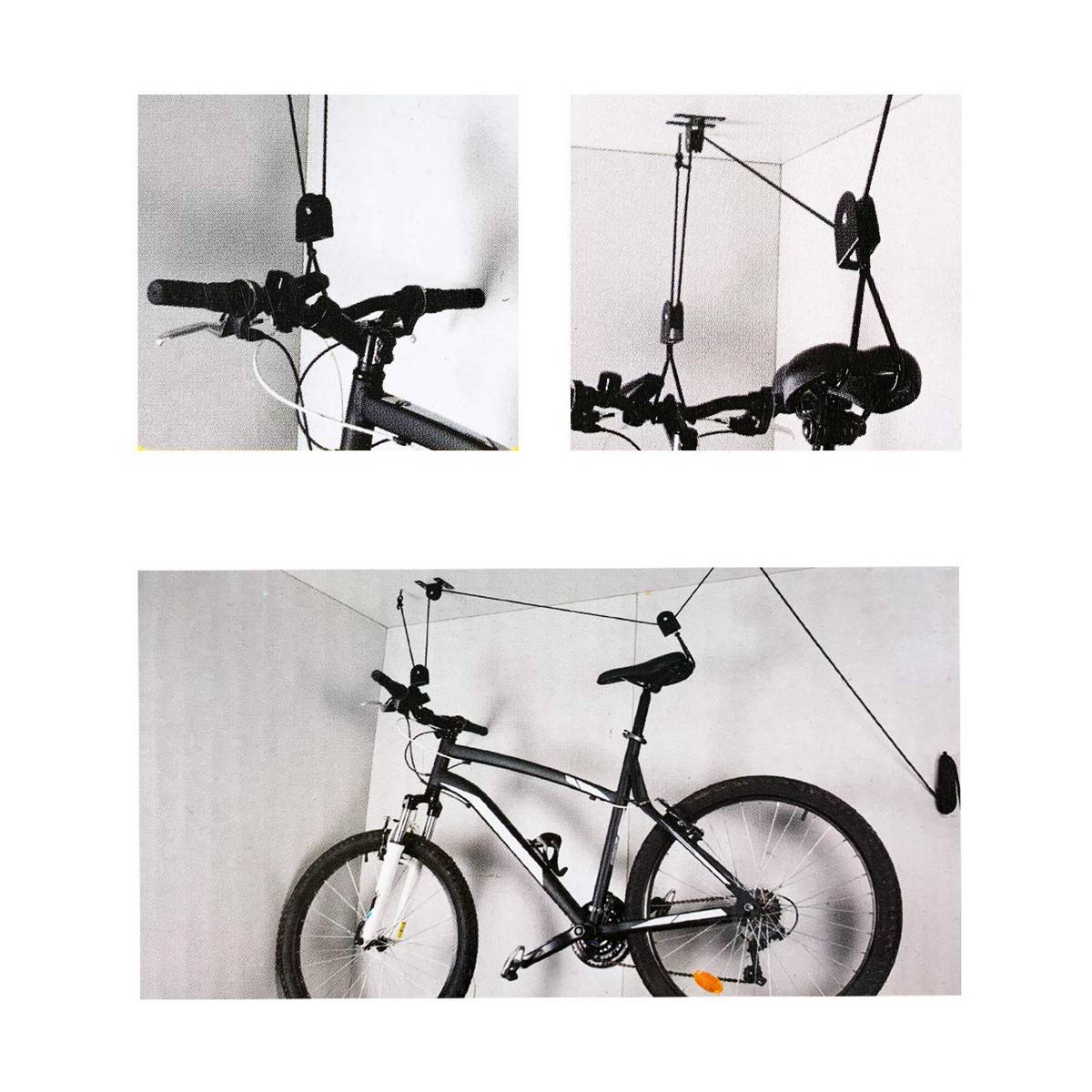 Élévateur de Vélo Fixation au Plafond Charge Max 20Kg Kit Complet-2