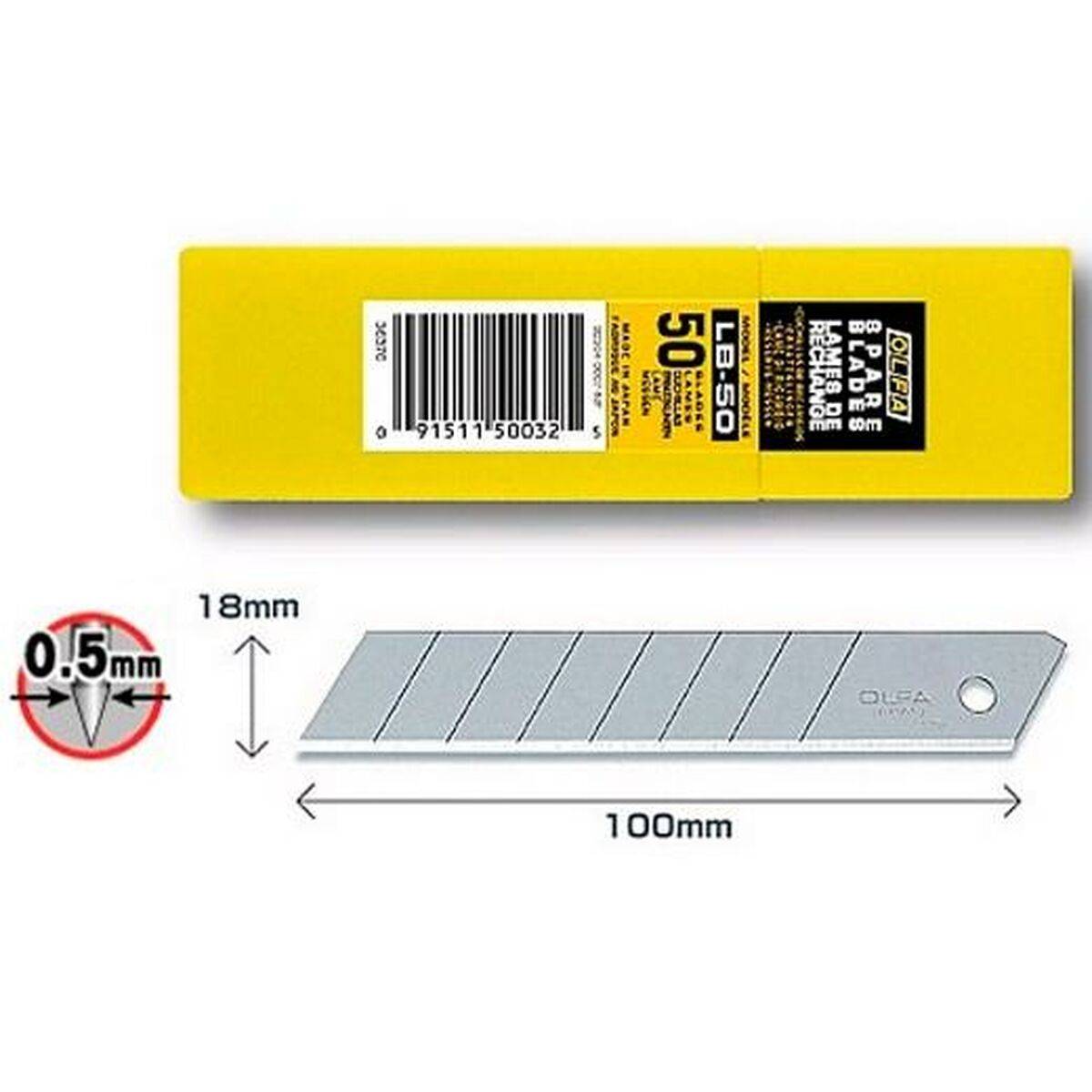 Lames Olfa Lb-50 Argent 18mm Lames De Rechange Ultra-tranchantes 18mm - Olfa-1
