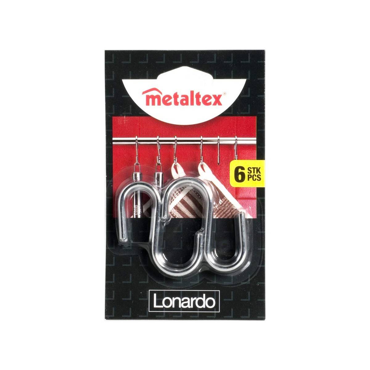 Set 6 Crochets ''s'' 'lonardo' Chrome 6,5cm Metaltex-2