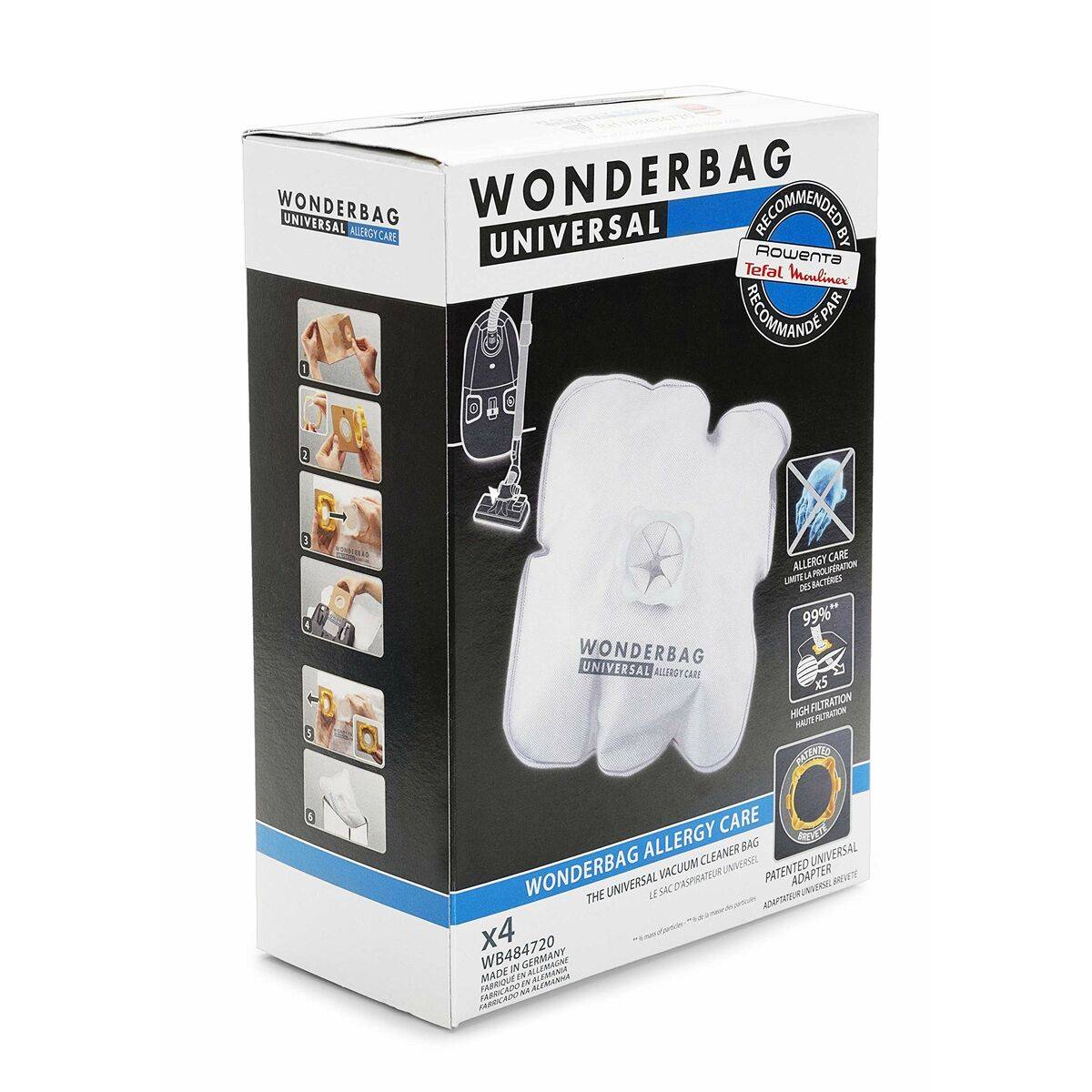 Boite De 4 Sacs Endura Universel Pour Aspirateur Rowenta wb484720-1