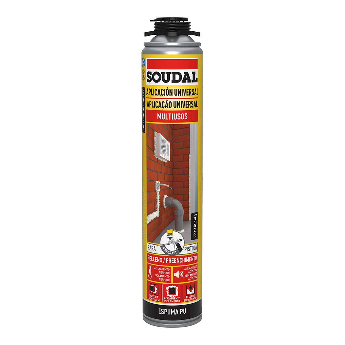 Mousse Polyuréthane Pistolet Classique 750ml 115798 - Soudal-0