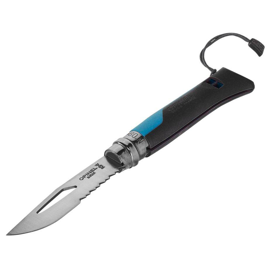Opinel N°08 Outdoor Bleu Couteau De Poche Polyvalent, Robuste Et Sécurisé Pour L'extérieur. - Opinel-0