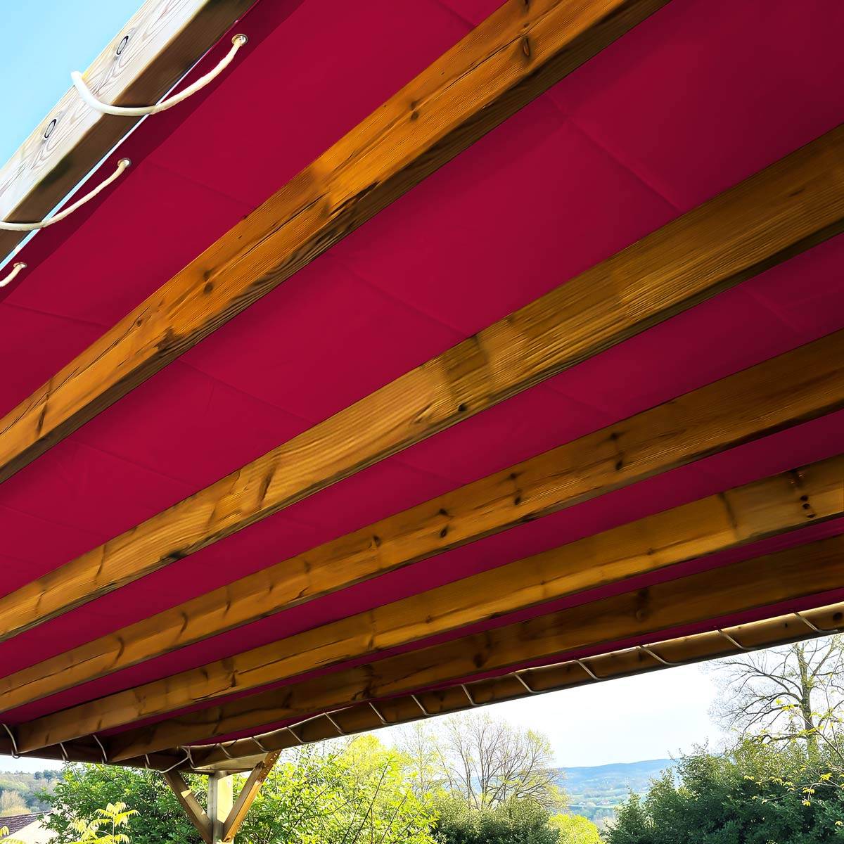 Toile pergola Tecplast lp506pr 3x6 m - rouge bordeaux - garantie 5 ans-0
