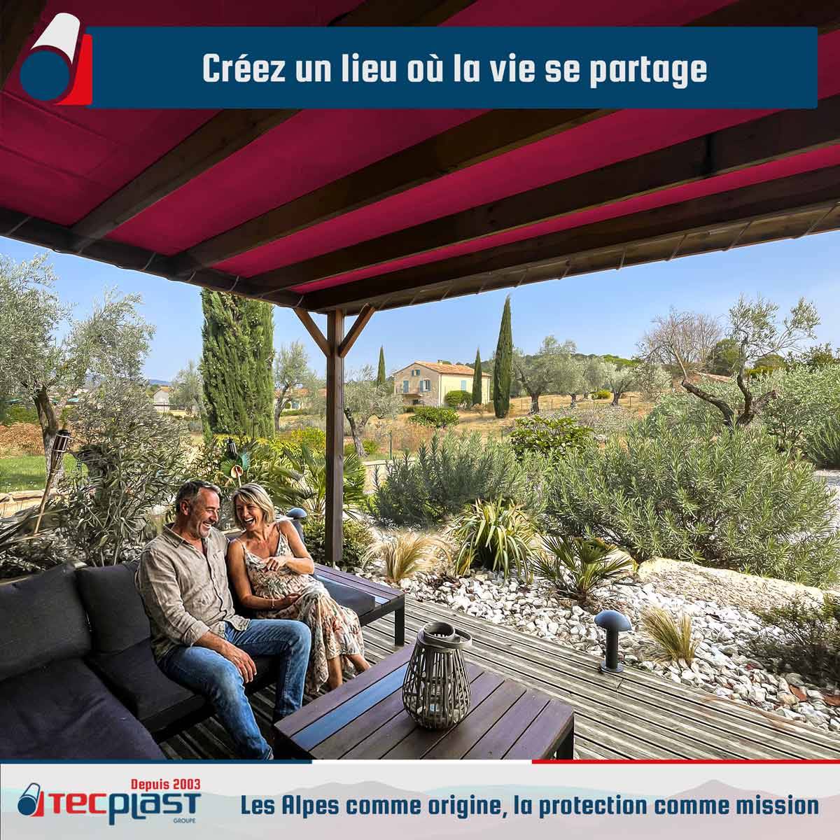 Toile pergola Tecplast lp506pr 3x6 m - rouge bordeaux - garantie 5 ans-1