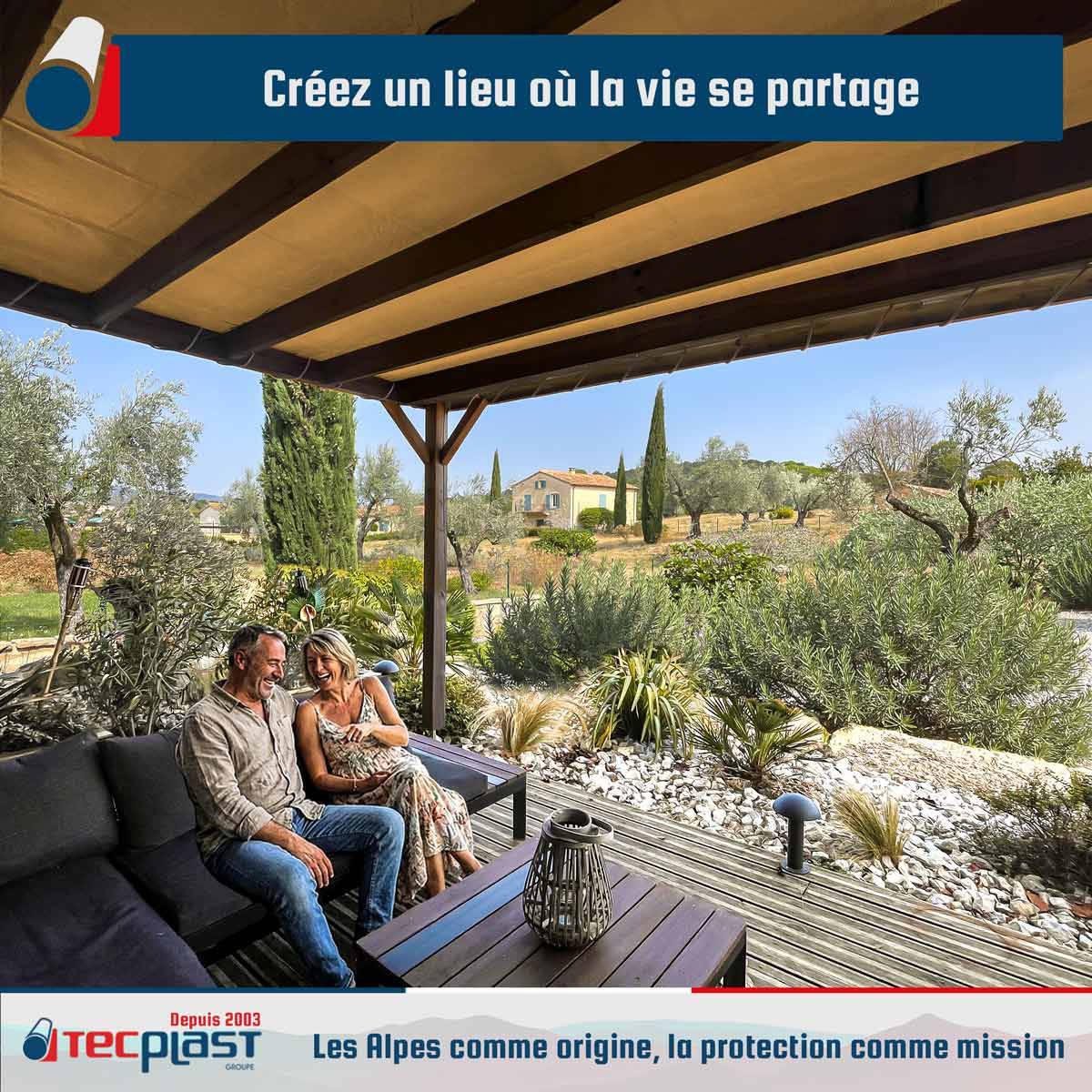 Toile pergola Tecplast lp506pr 3x4m - beige foncé - garantie 5 ans-2