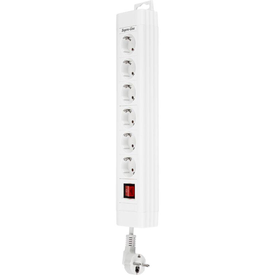 Bloc multiprise avec interrupteur REV 0014612113 x6 blanc contact de protection 1 pc(s)-1