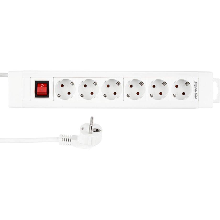 Bloc multiprise avec interrupteur REV 0014612113 x6 blanc contact de protection 1 pc(s)-2
