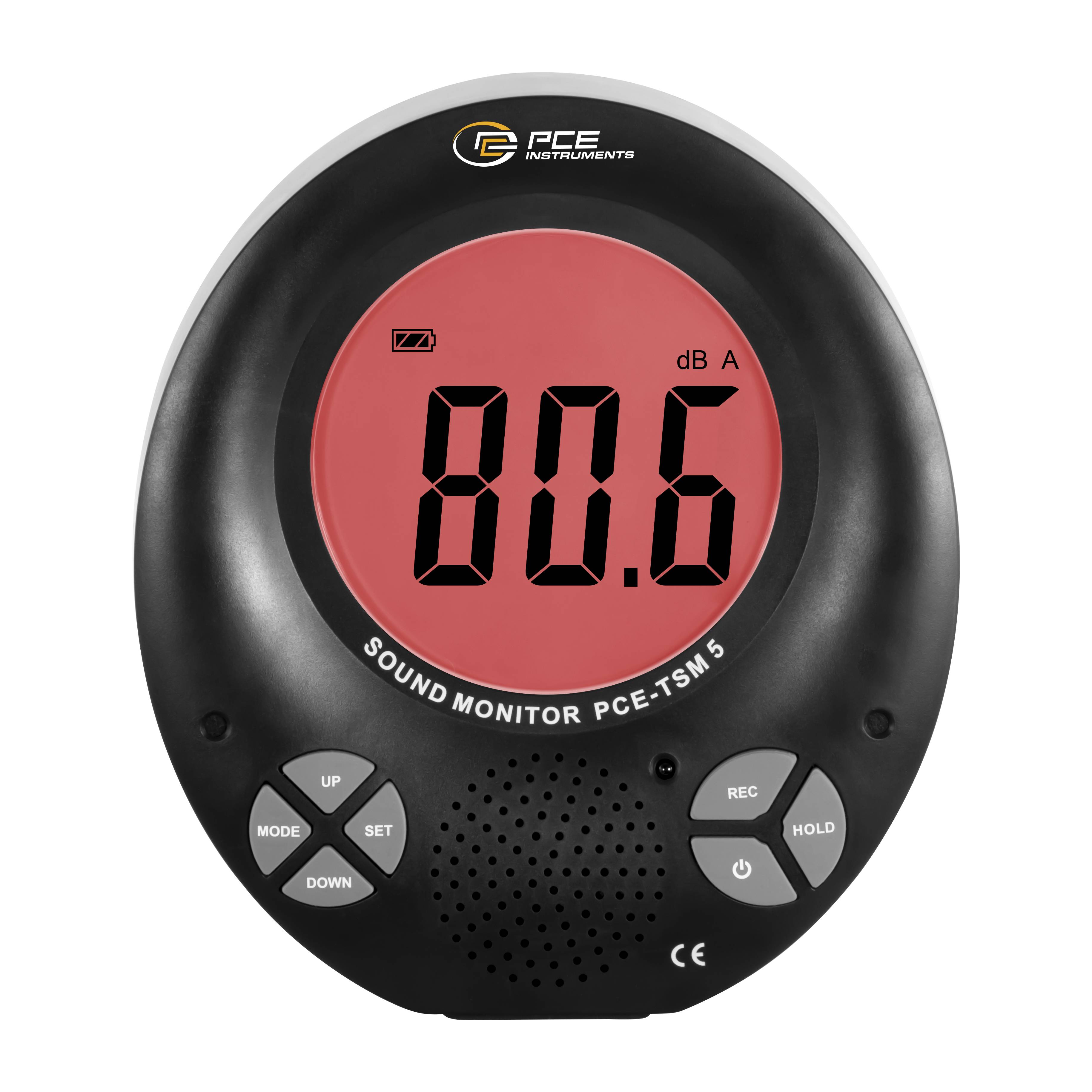 PCE Instruments Sonomètre Enregistreur de données, Écran couleur 35 - 135 dB 31.5 Hz - 8000 Hz jack mâle 3.5 mm-1