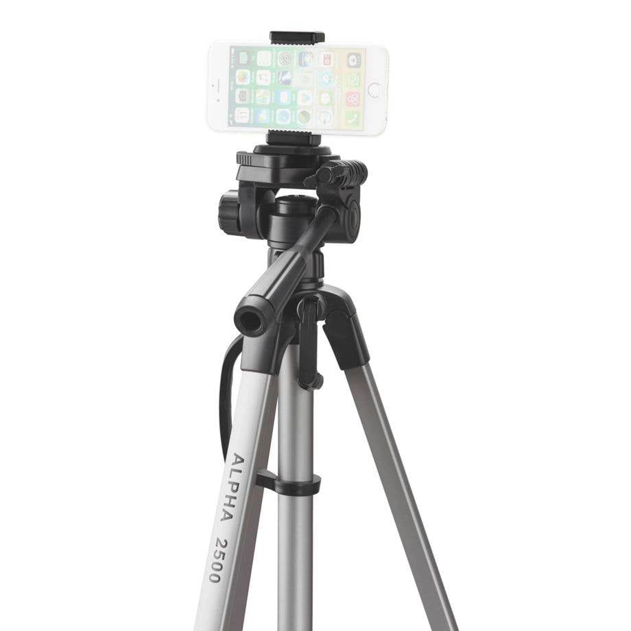 Cullmann Cullmann Alpha 2500 mobile - Stativ Mini-trépied Hauteur de travail=63 - 165 cm argent, noir rotule 3D, housse -2