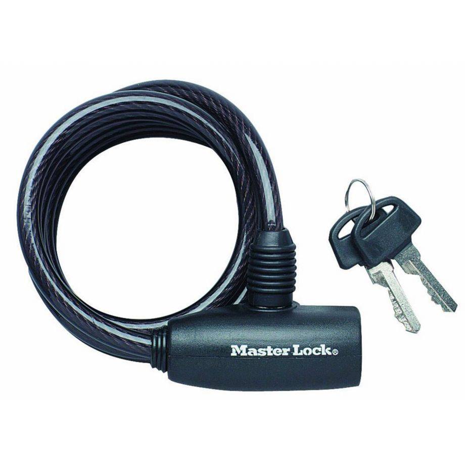MASTER LOCK Cable Antivol Vélo [1,8 m Câble] [Clé] [Extérieur] 8126EURDPRO-0