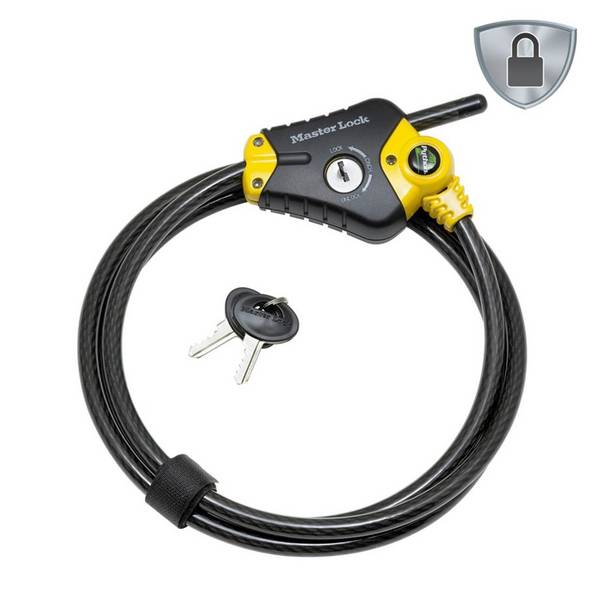 MASTER LOCK Câble antivol ajustable [Longueur ajustable de 30 cm à 4,5 m] [Solution Brevetée Python] 8420EURD
