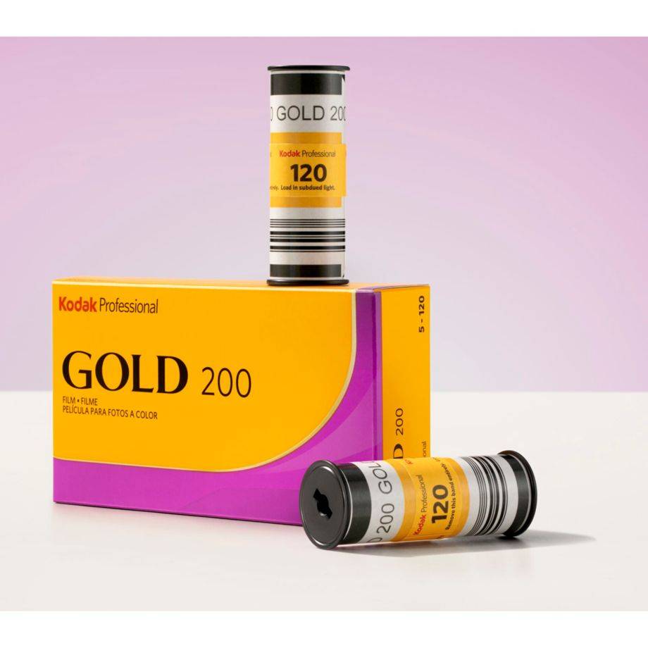 Kodak PK5 120 Gold 200 – Film Moyen Format Couleur, ISO 200, Pack de 5 Rouleaux, Grain Fin, Rendu Couleur Naturel, Haut-1