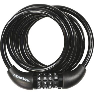 MASTER LOCK Cable Antivol Vélo [1,8 m Câble] [Combinaison] [Extérieur] 8221EURDPRO