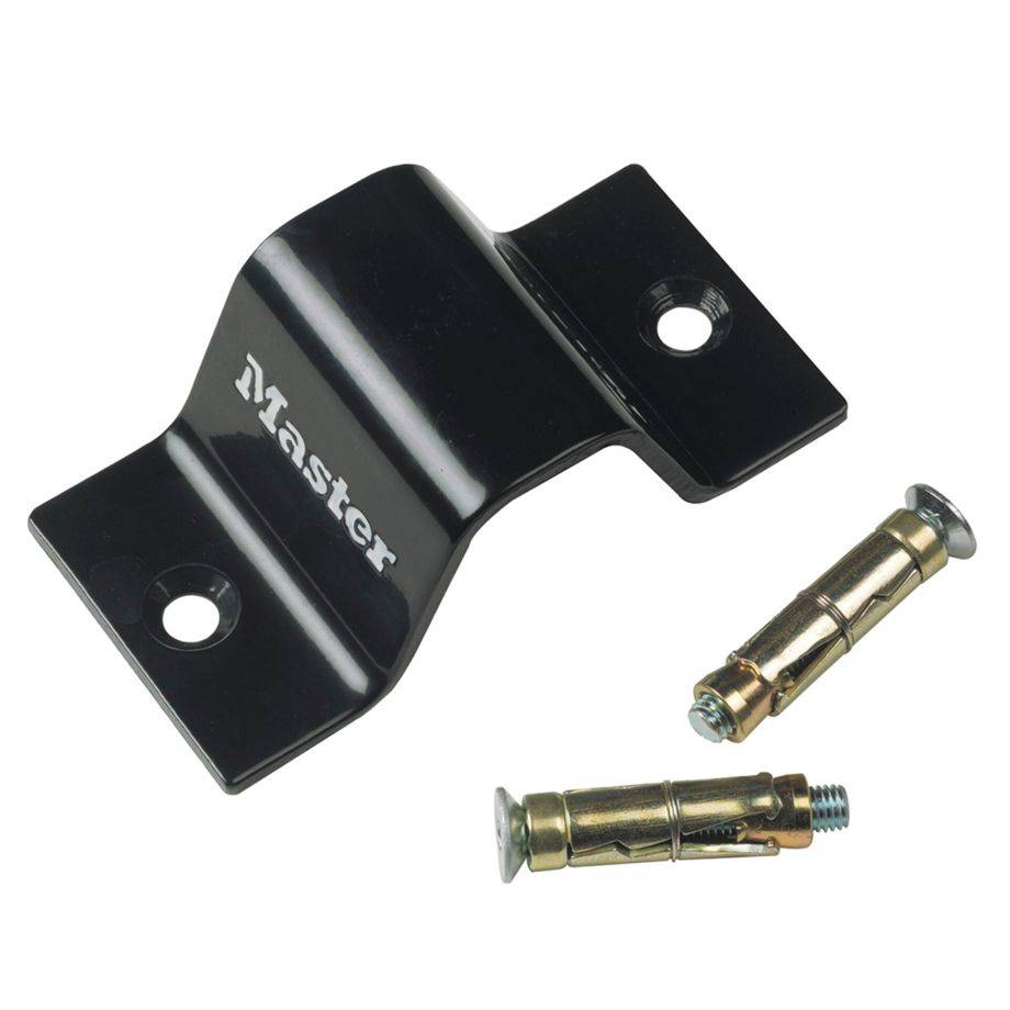 Master Lock 1489EURDAT Point d'ancrage sol ou mural pour sécuriser vélo et autres équipements, noir, 16x8 cm-0
