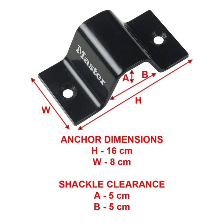 Master Lock 1489EURDAT Point d'ancrage sol ou mural pour sécuriser vélo et autres équipements, noir, 16x8 cm-1