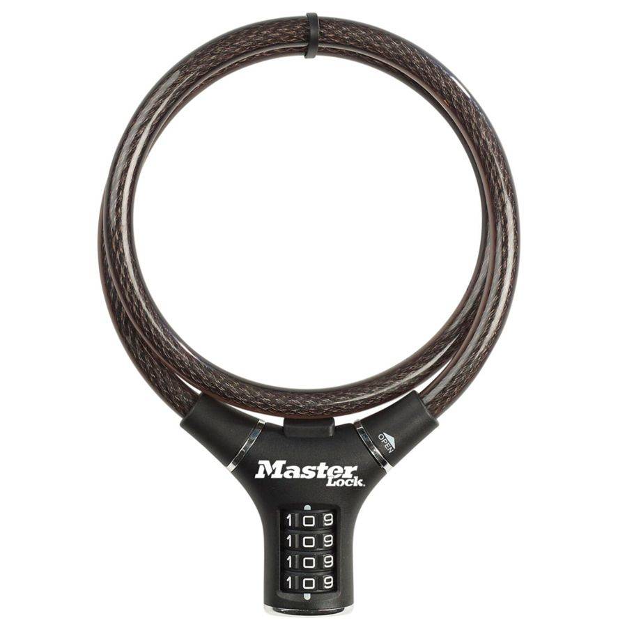 MASTER LOCK Cable Antivol Vélo [90 cm Câble] [Combinaison] [Extérieur] 8229EURDPRO-0