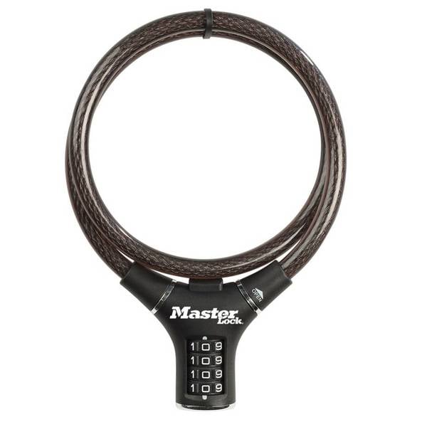 MASTER LOCK Cable Antivol Vélo [90 cm Câble] [Combinaison] [Extérieur] 8229EURDPRO