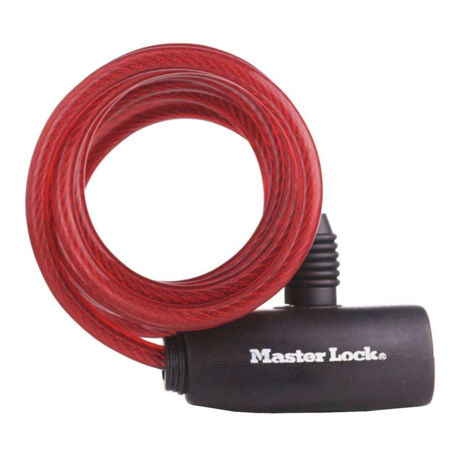 MASTER LOCK Cable Antivol Vélo [1,8 m Câble] [Clé] [Extérieur] [Couleur Aléatoire] 8127EURDPRO-1