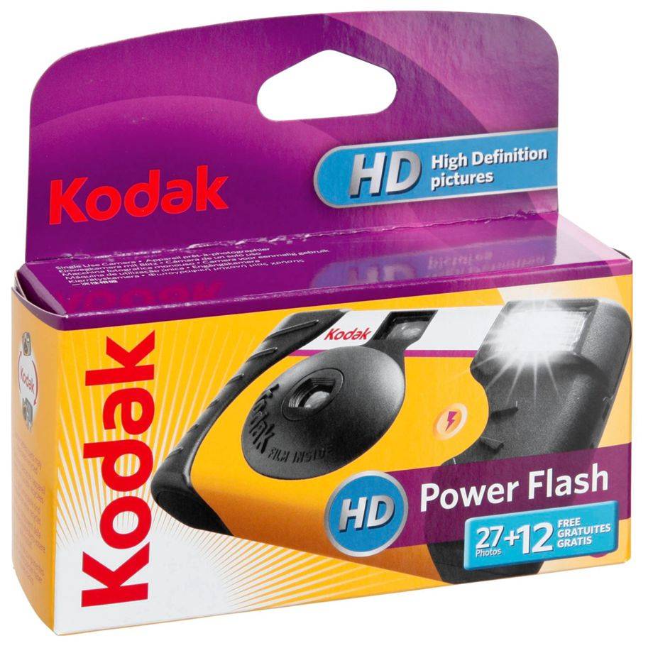 KODAK Power Flash 39 exp - Appareil Photo Jetable 35mm, Flash Automatique Intégré, ISO 800, Mise au Point Fixe, Viseur-0