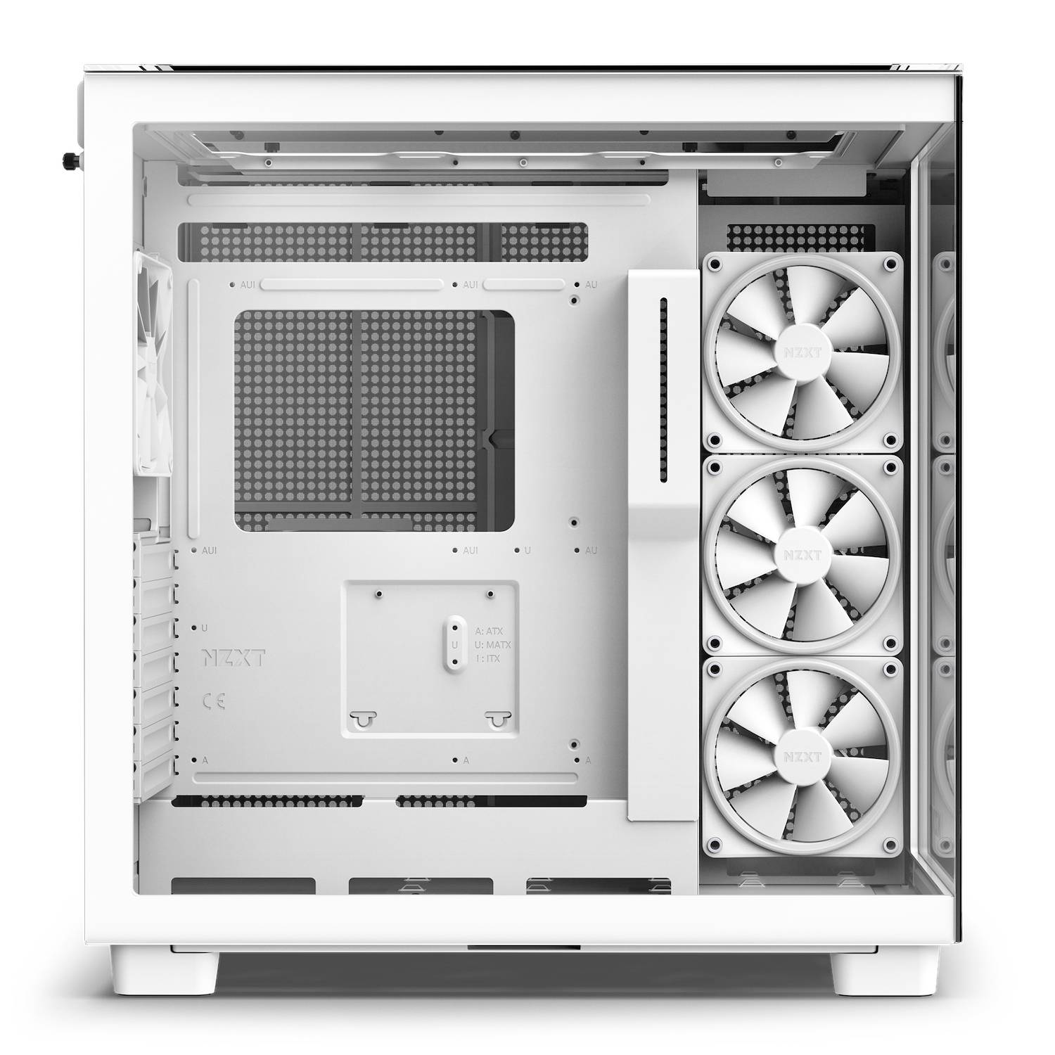 NZXT H9 Elite, Midi Tower, PC, Blanc, ATX, micro ATX, Mini-ITX, Acier inoxydable, Verre trempé, 16,5 cm-2