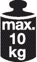 Symbole d'un poids indiquant une charge maximale de 10 kg.