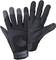 Deux gants de sécurité noirs en tissu, l'un avec la paume vers le bas, l'autre vers le haut.