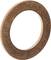 Bague d'étanchéité en cuivre en gros plan, montrant sa forme plate et circulaire et sa structure métallique. Adaptée pour les raccordements de tuyaux.