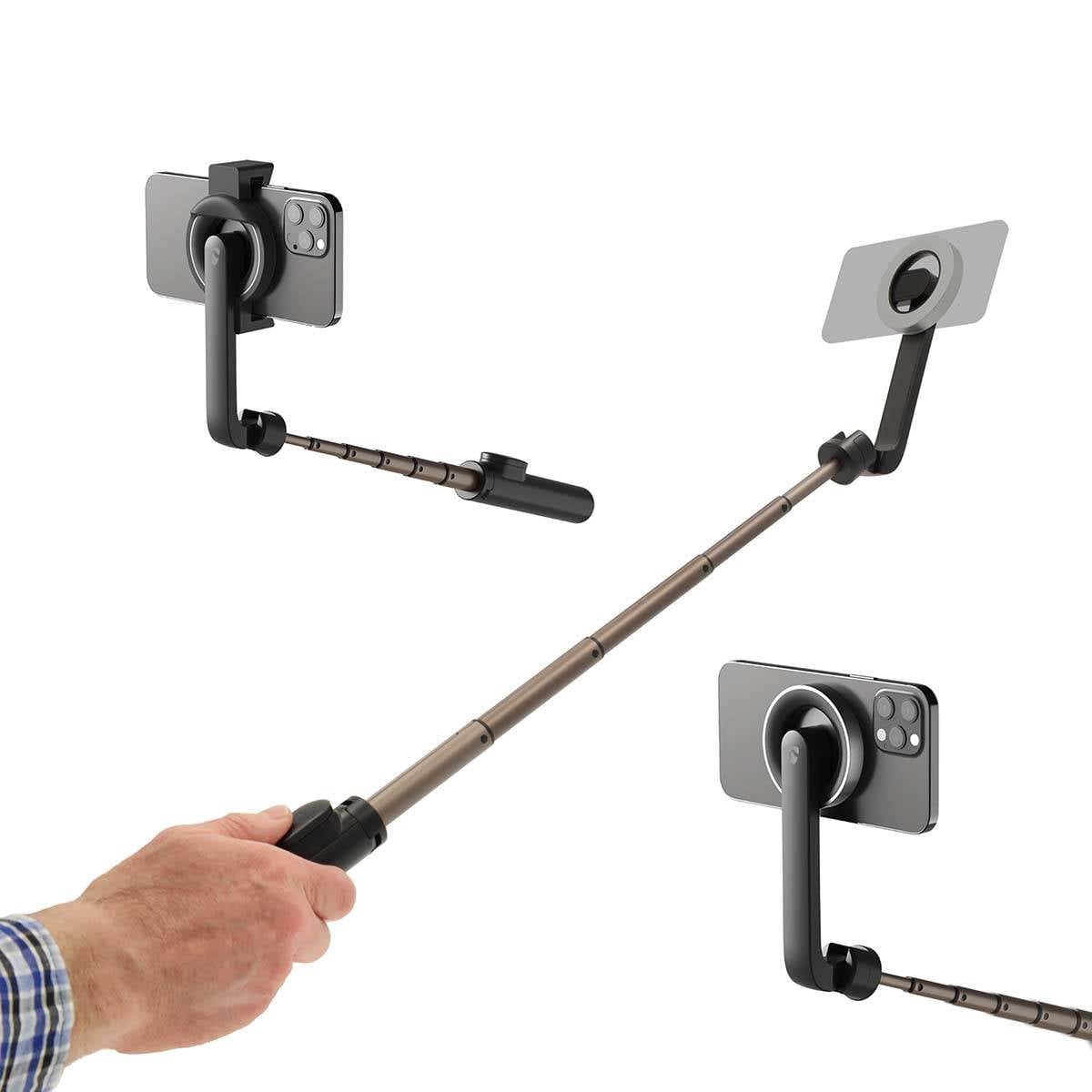 Perche à Selfie 2-en-1 Magnétique avec Trépied Bluetooth et Télécommande 61 cm-4