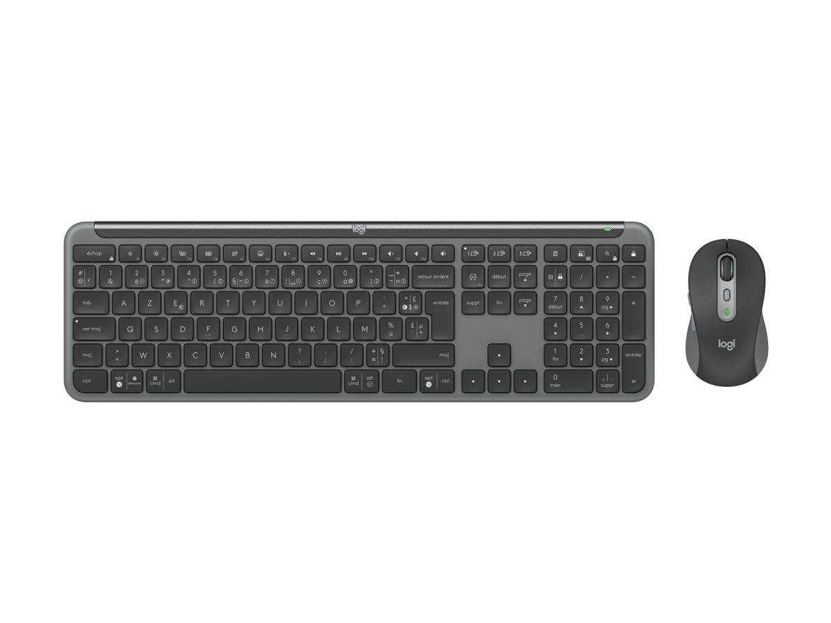 Logitech neu sans fil Kit souris + clavier avec clavier numérique allemand, QWERTZ gris-1