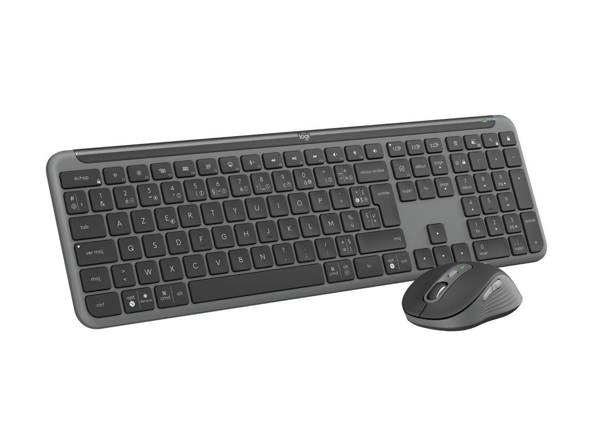 Logitech neu sans fil Kit souris + clavier avec clavier numérique allemand, QWERTZ gris-2