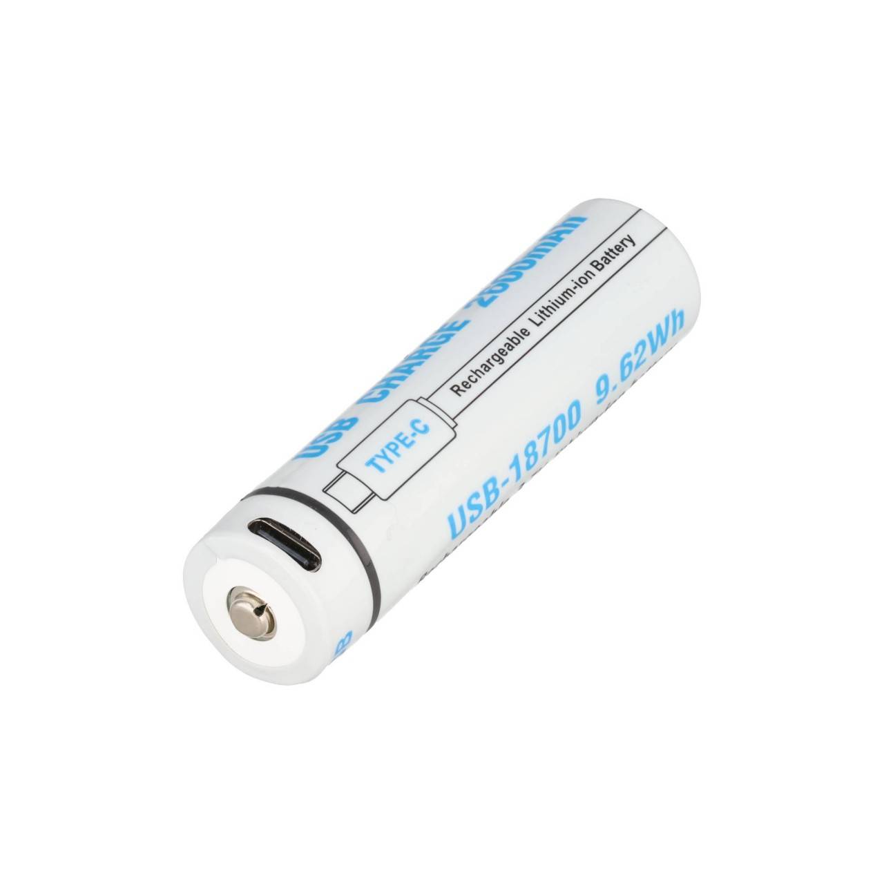 Cellule ronde 18650, Li-ion, 3,7 V, 2 600 mAh, 9,6 Wh, avec port de chargement USB-C-1