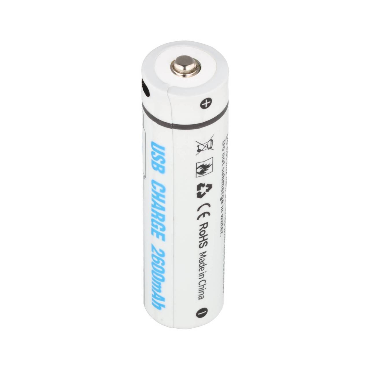 Cellule ronde 18650, Li-ion, 3,7 V, 2 600 mAh, 9,6 Wh, avec port de chargement USB-C-3