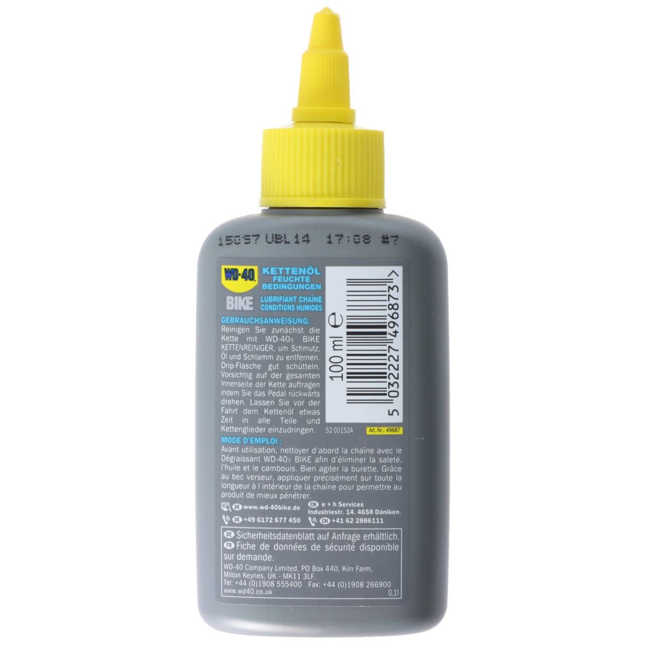 Huile de chaîne WD-40 BIKE, huile de chaîne de vélo pour conditions humides, WD-40 WET, protection contre la...-4