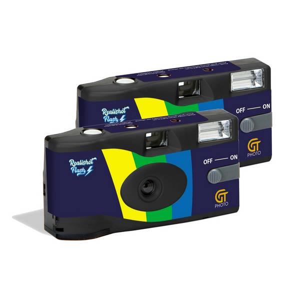 GT Photo GT27FL Realishot Flash - Pack de 2 Appareil Photo Jetable 35mm avec Flash, 27 Poses, Idéal pour Événements, Vo