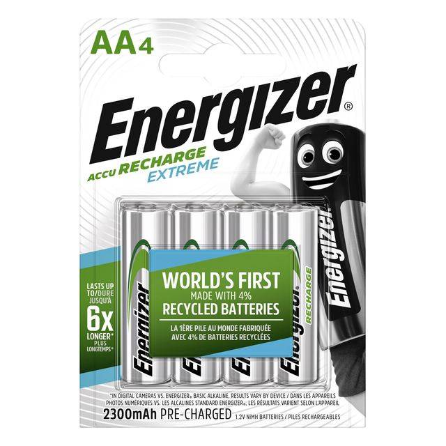 Pile Energizer NiMH, Mignon, AA, HR06, 1,2 V/2 300 mAh Extreme, préchargée, blister (pack de 4)-4
