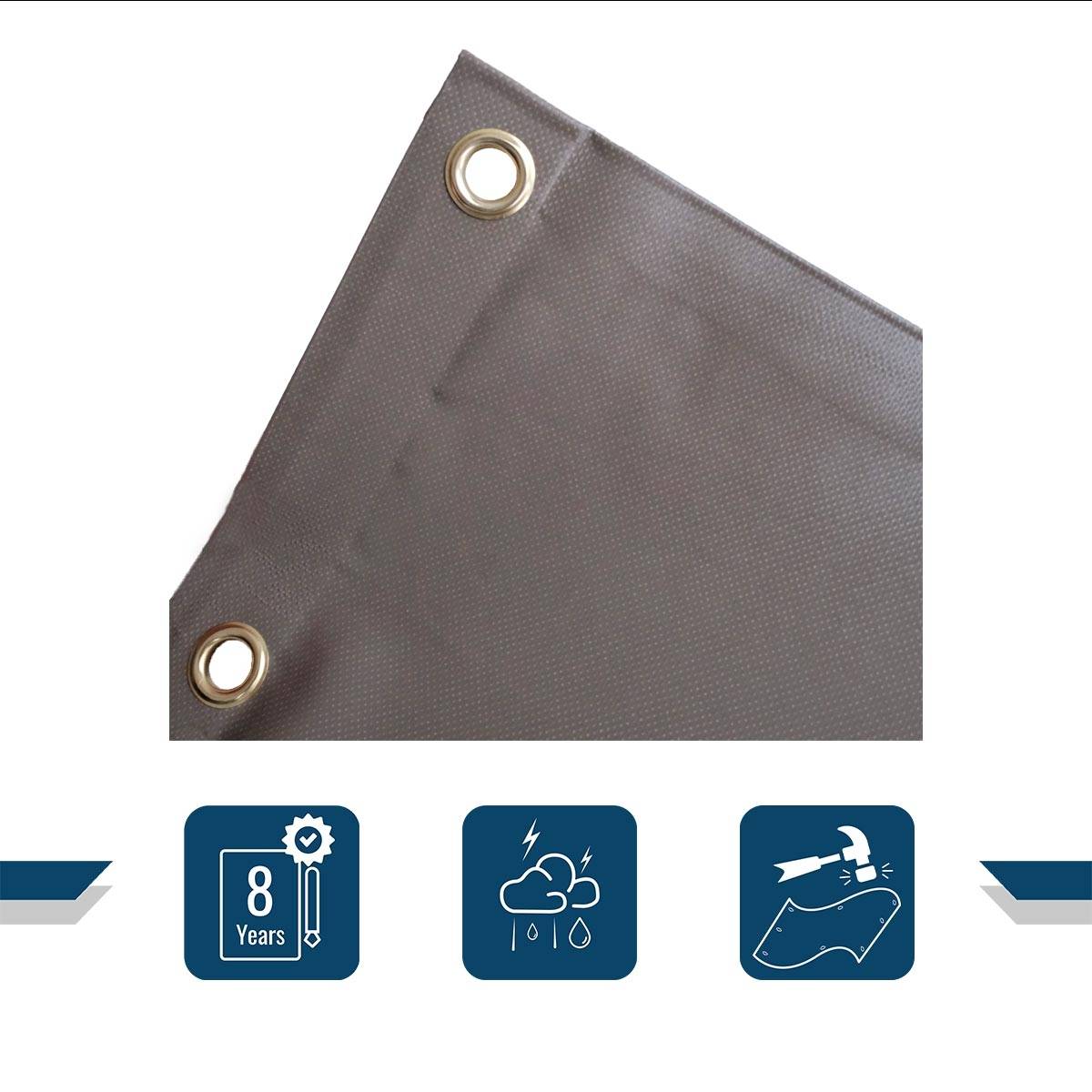 Bâche pour carport Tecplast lp640cp 4x4 m - taupe - garantie 8 ans-2