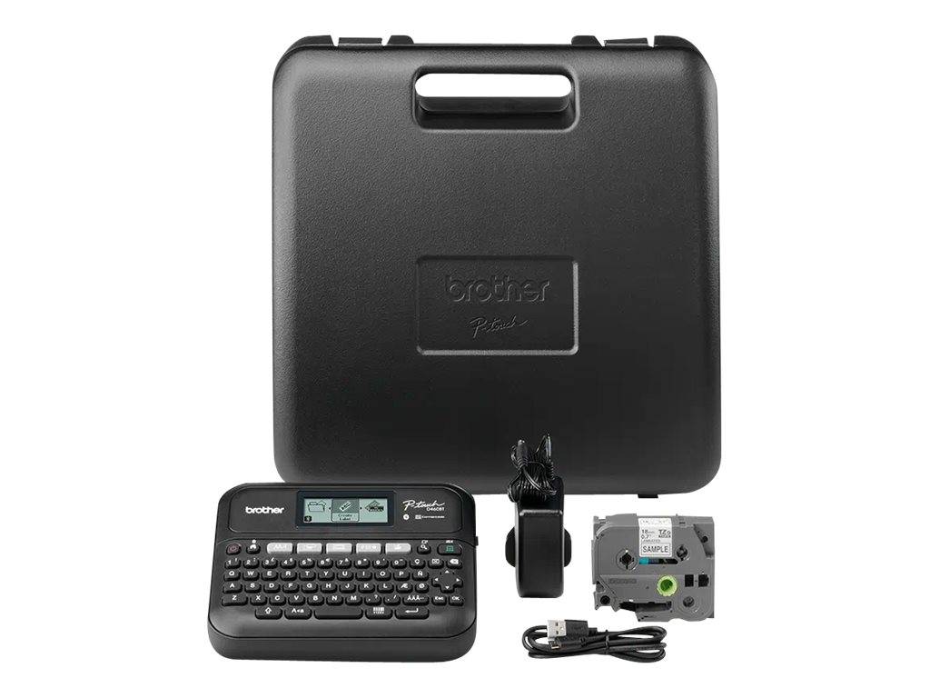 BROTHER PT-D460BTVP Etiqueteuse professionnelle Bluetooth 18mm avec mallette de transport adaptateur secteur un ruban TZ-1