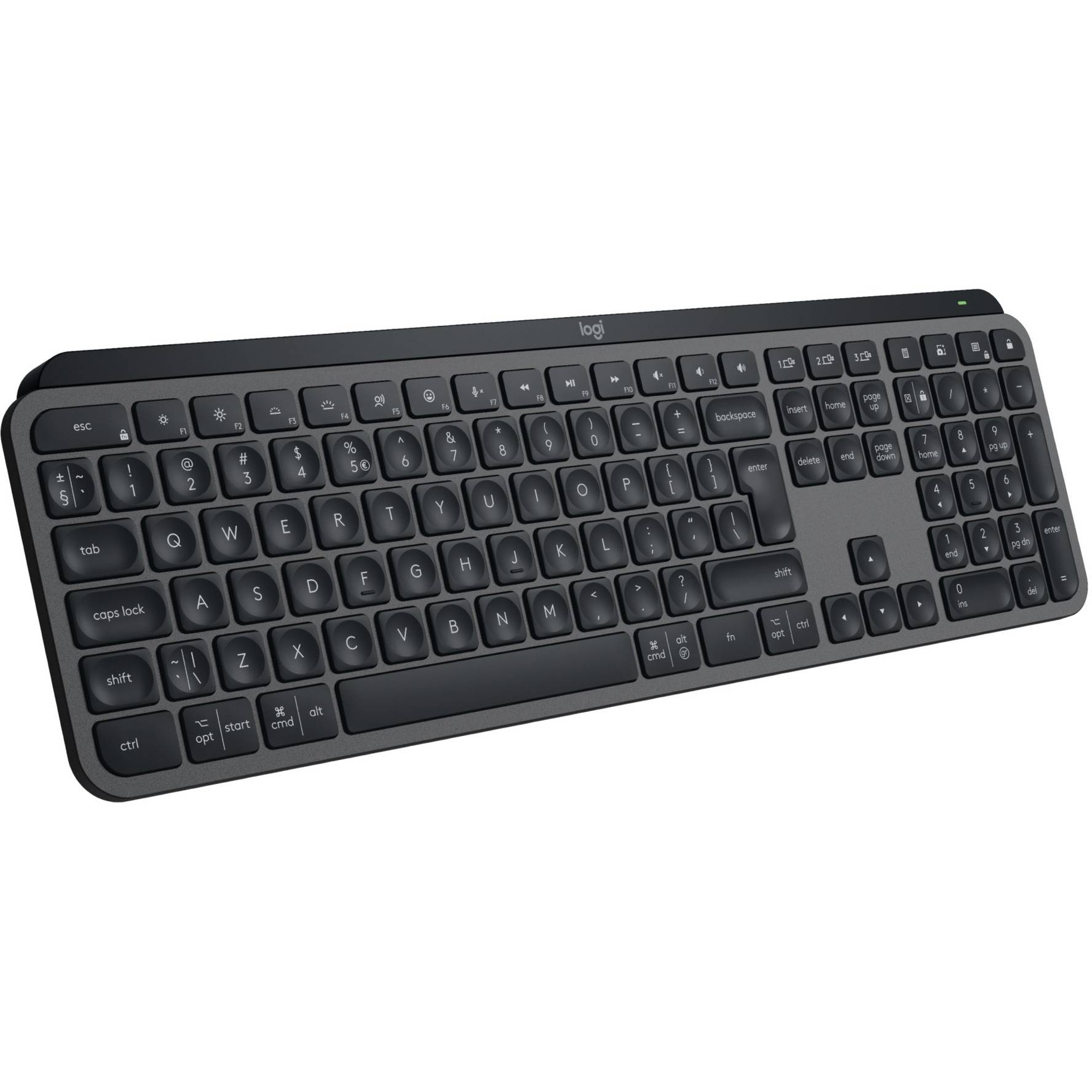 Logitech Master MX Keys S, Sans fil, Bluetooth, Commutateur de touche « ciseaux », QWERTY, LED, Graphite-0