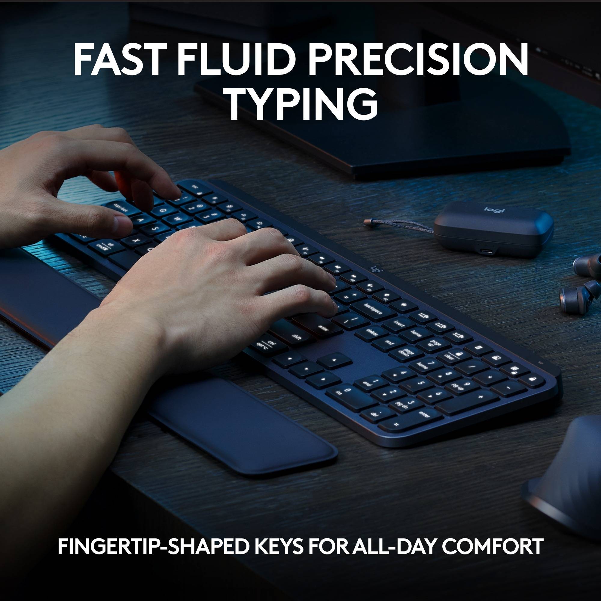 Logitech Master MX Keys S, Sans fil, Bluetooth, Commutateur de touche « ciseaux », QWERTY, LED, Graphite-2