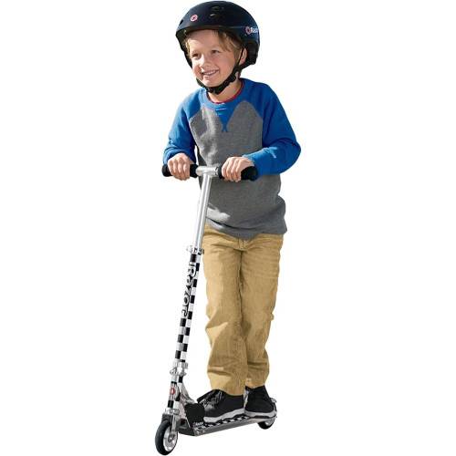 Trottinette pliable Enfant RAZOR A Checked Out Noir-Blanc-0