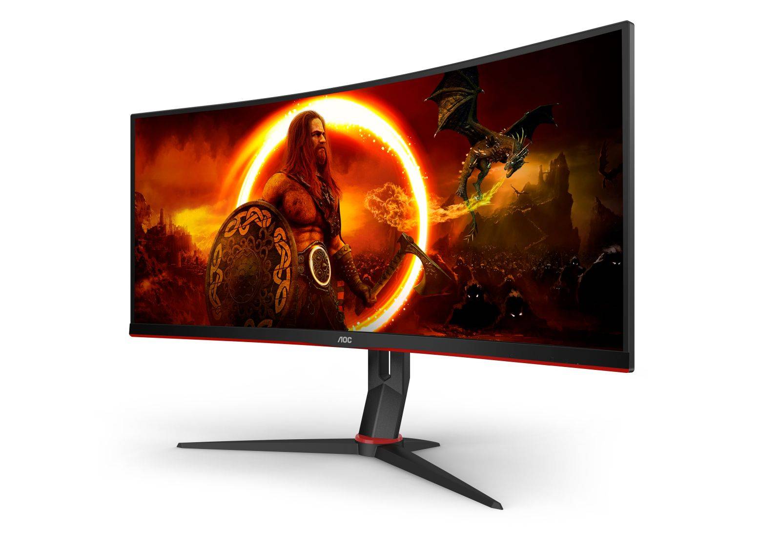 AOC G2 CU34G2XP, 86,4 cm (34"), 3440 x 1440 pixels, UltraWide Quad HD, LED, 5 ms, Noir, Rouge-4
