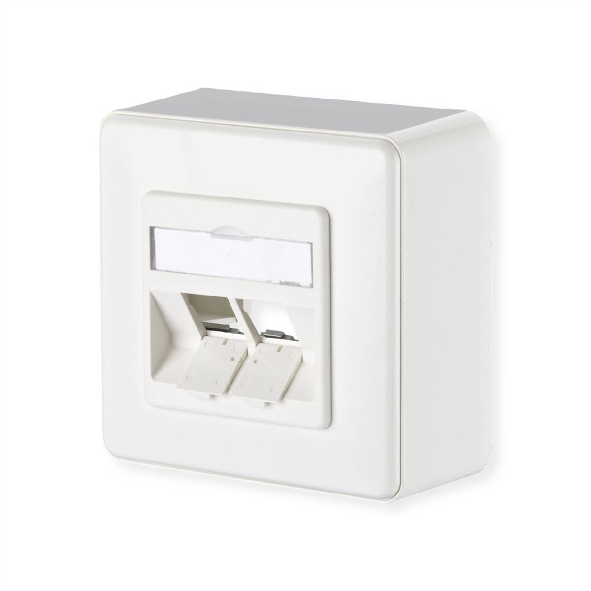 METZ CONNECT Modul boîtier de raccordement montage en saillie , 2 ports non équipé, blanc pur-1