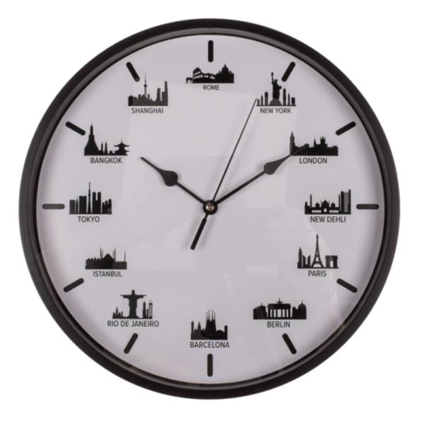 Horloge design Villes du Monde 30 cm