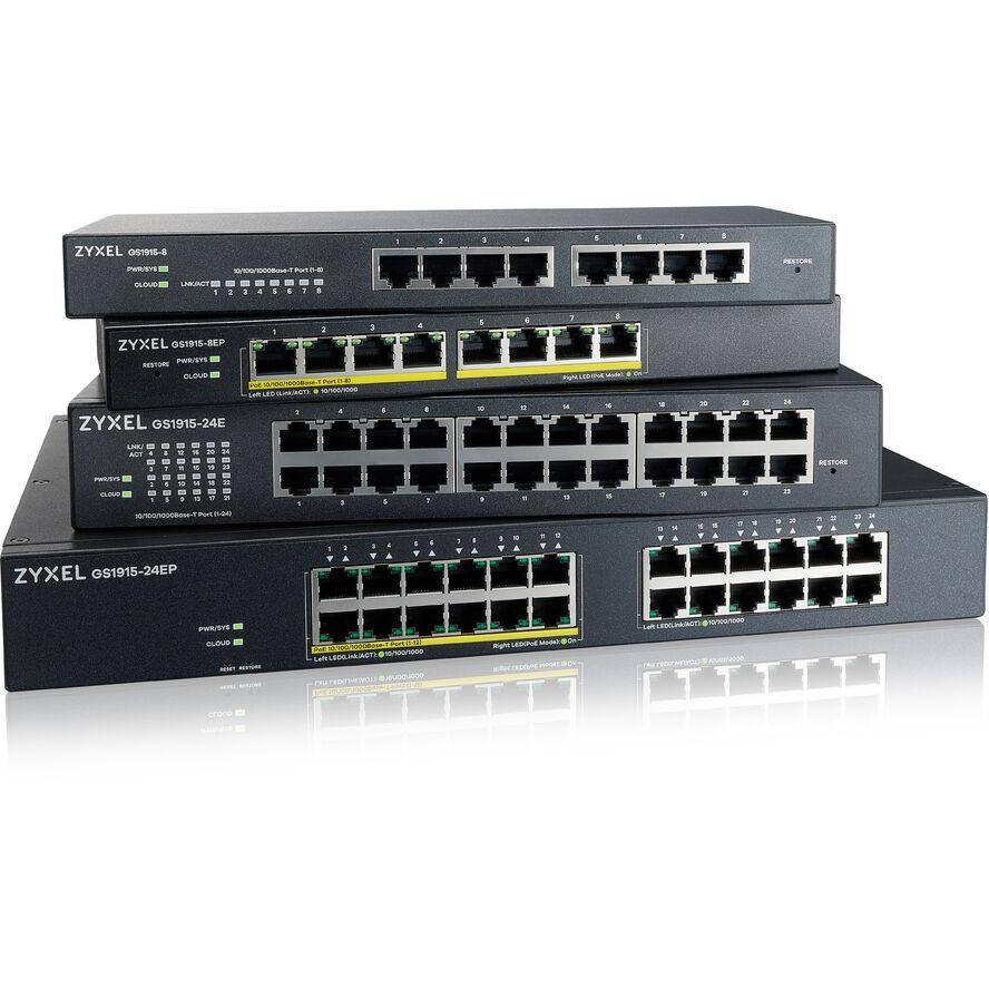 Zyxel GS1915-24EP, Géré, L2, Gigabit Ethernet (10/100/1000), Connexion Ethernet, supportant l'alimentation via ce port (-1