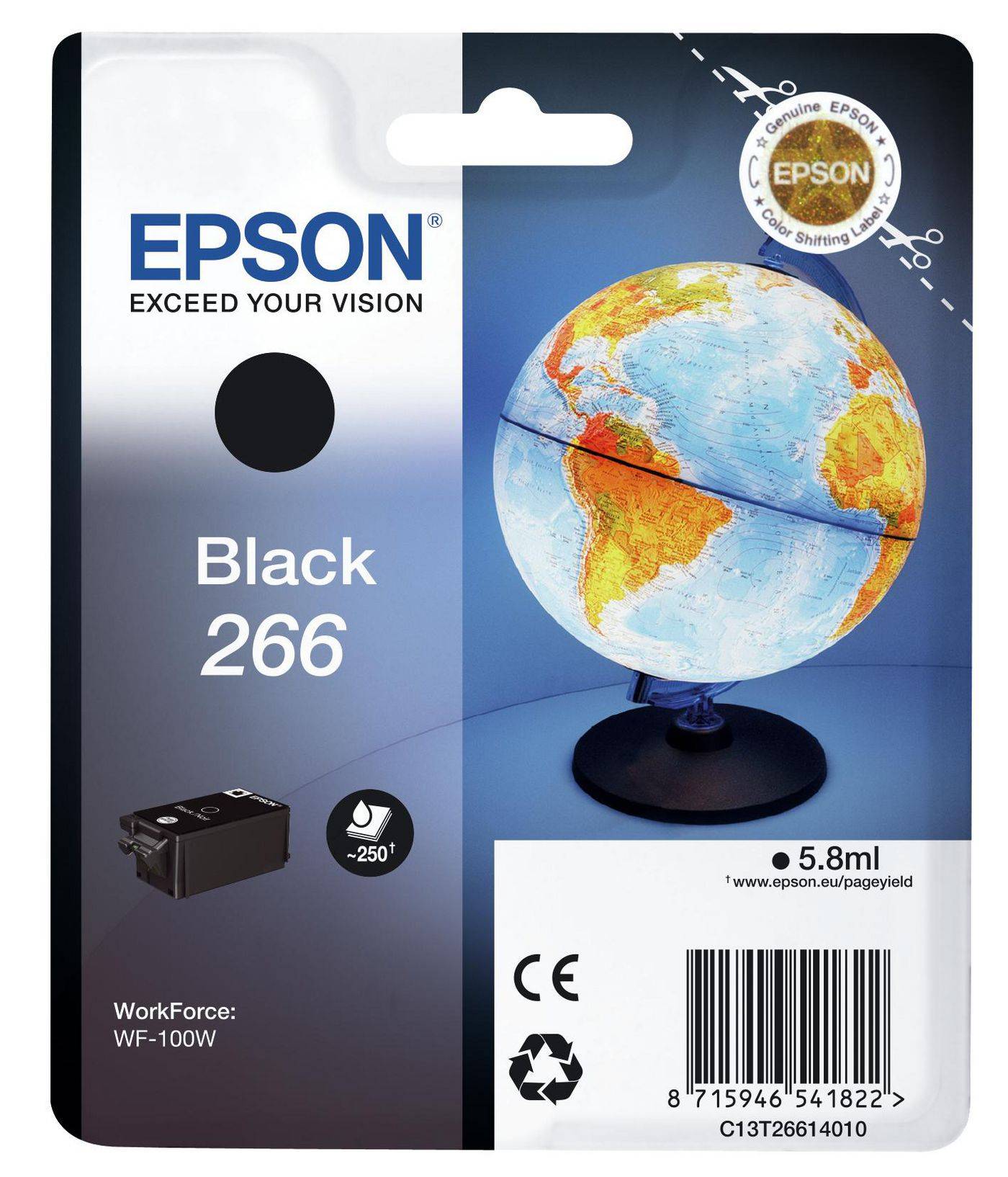EPSON 4LB 266 ink cartridge black standard capacity 250 pages 1-pack RF-AM blister w/s-0
