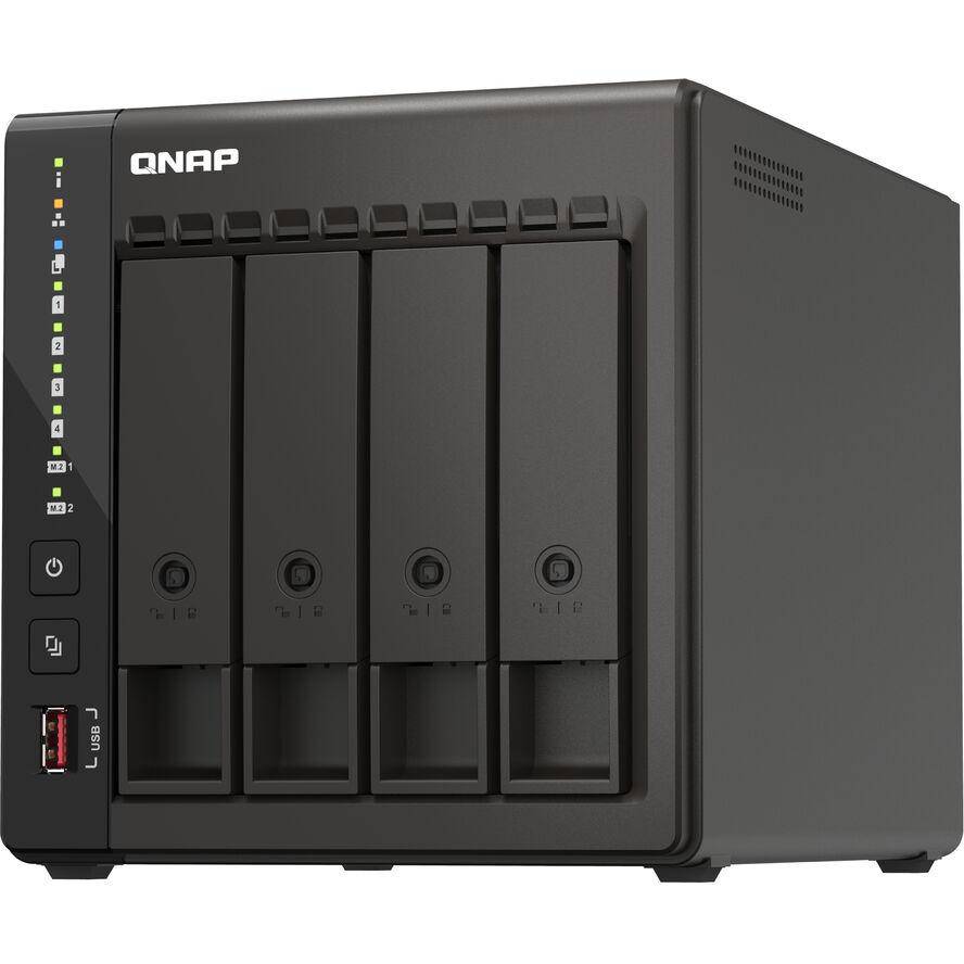 QNAP TS-453E-8G 4-bay desktop NAS Intel Celeron J6412 4C 2.0GHz burst 2.6GHz onboard 8Go RAM 2xHDMI 1.4b 2xM.2 2280 PCIe-1