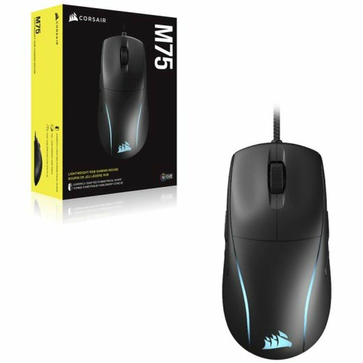 Corsair M75 Lightweight RGB, Optique, USB Type-A, 26000 DPI, Noir-1