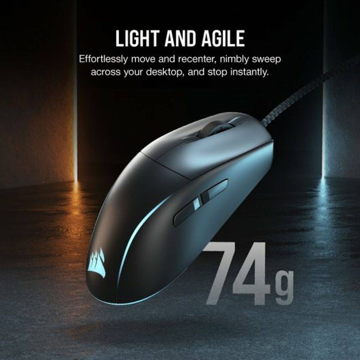 Corsair M75 Lightweight RGB, Optique, USB Type-A, 26000 DPI, Noir-3