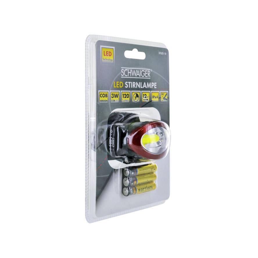 Lampe frontale LED Schwaiger STLED10533 à pile(s) 120 lm STLED10533-3