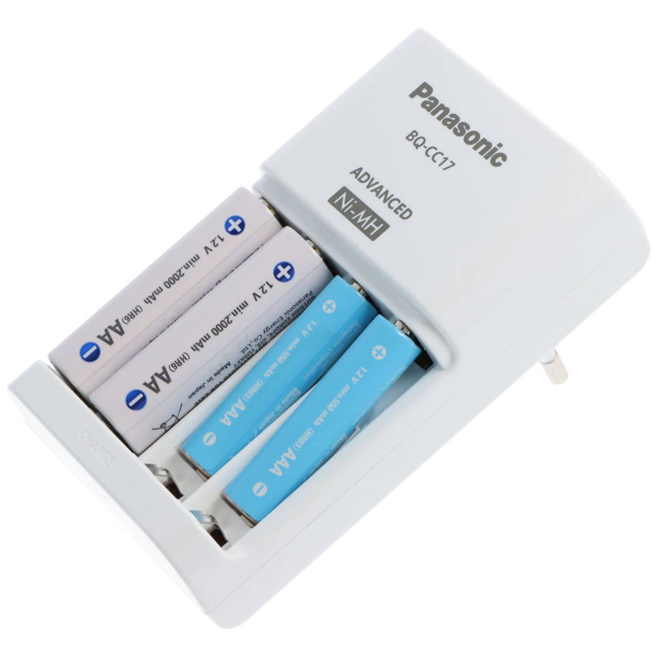 Panasonic eneloop Smart Charger BQ-CC17 avec 4 piles AA, chargeur enfichable, charge les piles NiMH AA et AAA-1